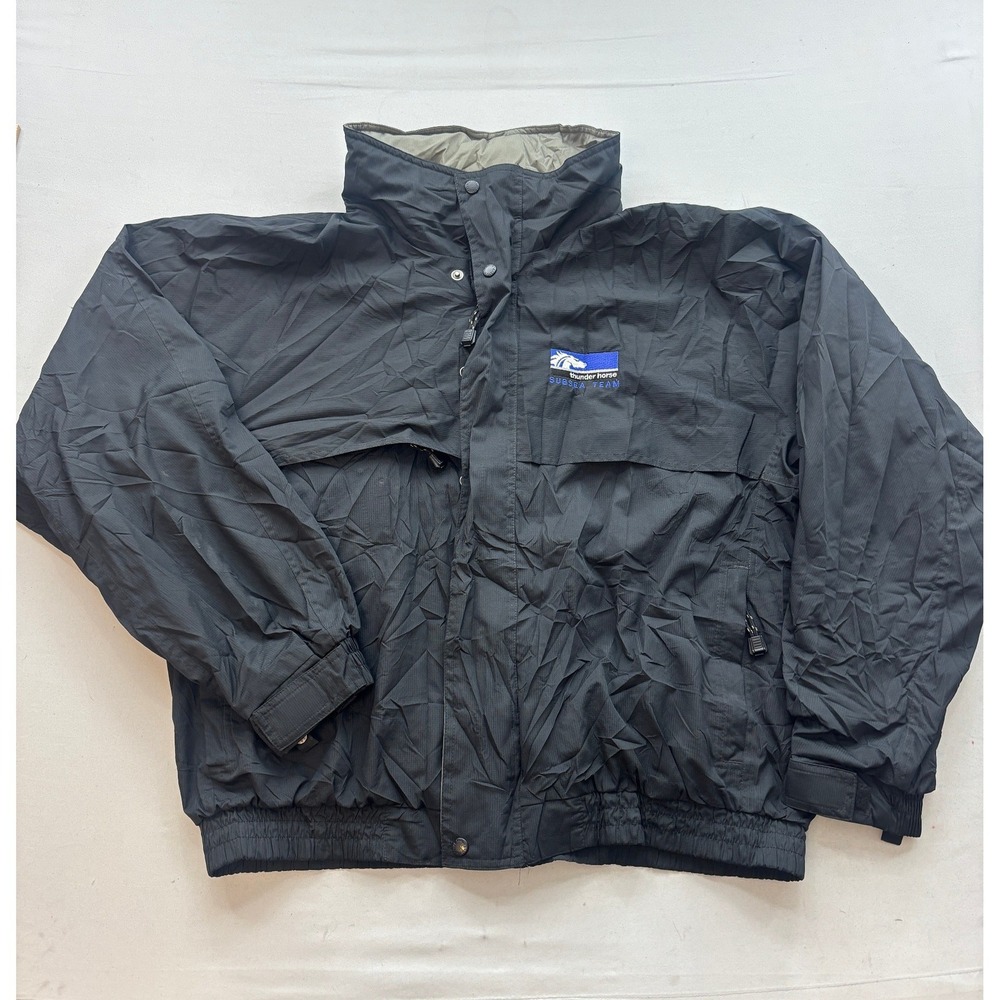 Dunbrooke Thunder Horse Subsea Team Windbreaker Jacket Black XL Full Zip Mesh